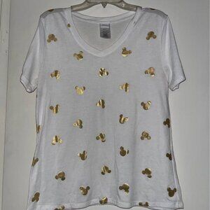 Disney Golden Mouse Ears Tee, Ladies Medium